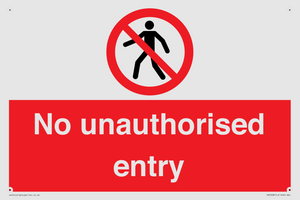 No unauthorised entry